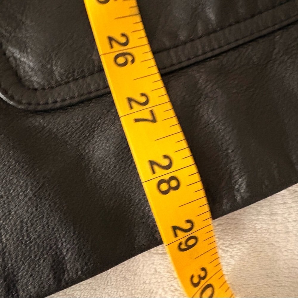 Vintage Y2K Eddie Bauer Women’s Black Leather Car Coat Casual Streetwear Sz L - Picture 11 of 13